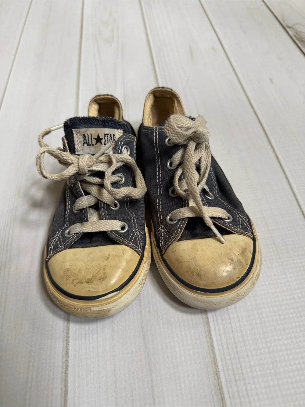 Converse Kids Low Top Sneakers - Black with Cream Accents